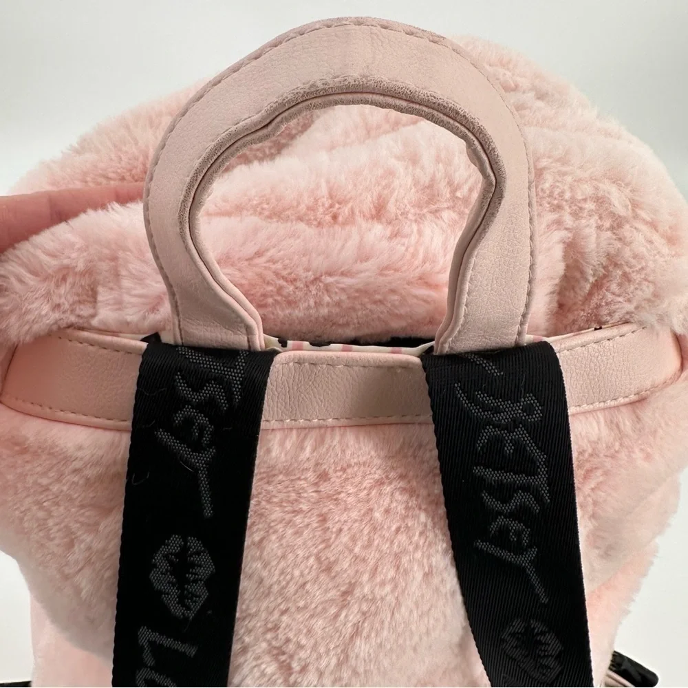 Luv Betsy by Betsy Johnson Pink Rainbow Bunny Hoodie Backpack Soft Plush